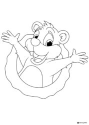 Cheerful Groundhog Coloring Page with Open Arms Pose