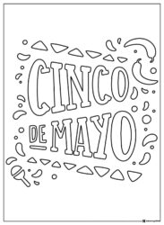 Cinco de Mayo Coloring Page with Flying Tortilla Chips
