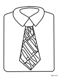 Fathers Day Coloring Page with Shirt and Text Filled Tie
