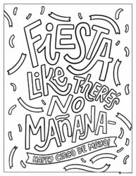 Fiesta Like Theres No Manana Cinco de Mayo Typography Page