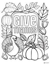 Grateful Hearts Coloring Page with Pilgrim and Native Kids