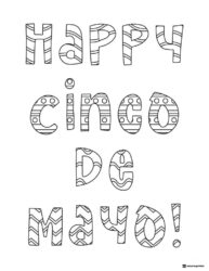 Happy Cinco de Mayo Coloring Sheet with Festive Lettering