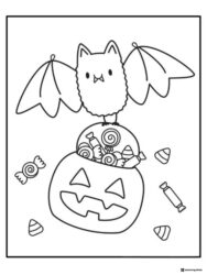 Happy Halloween Candy Page with Jack o Lantern Buckets