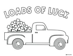 Loads of Luck Truck Coloring Page with Shamrock Pile