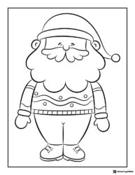 Nordic Santa Coloring Page with Sweater and Beard