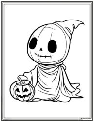 Pumpkin Ghost Coloring Page