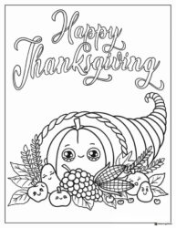 Pumpkin Pie Coloring Page with Give Thanks Message