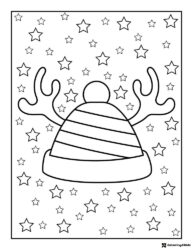 Reindeer Hat Coloring Page with Stars and Stripes