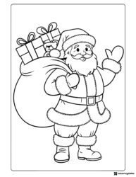 Santa Claus Coloring Page with Gift Sack