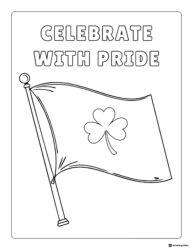 Shamrock Flag Coloring Page with Celebrate with Pride