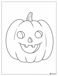 Simple Pumpkin Coloring Page with Smiling Face Design