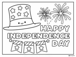 Smiley Face 4th of July Coloring Page with Patriotic Shades