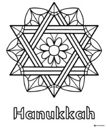 Star of David Mandala Coloring Page with Floral Center