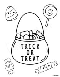 Trick or Treat Coloring Sheet with Cute Bat and Skeleton Girl