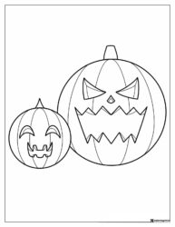Two Jack o Lanterns Halloween Coloring Sheet