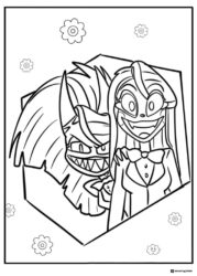 Alastor and Charlie Hexagon Coloring Page