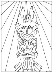 Alastor and Rosie Hazbin Hotel Coloring Page