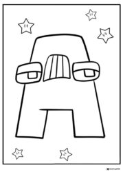 Alphabet Lore A Coloring Page with stars