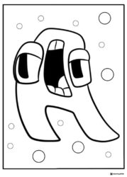Alphabet Lore A with Bubbles Coloring Page