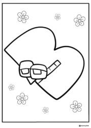 Alphabet Lore B Coloring Sheet with flowers