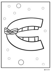 Alphabet Lore C Coloring Sheet with bubbles