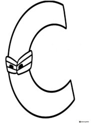 Alphabet Lore C with Bandana Coloring Page