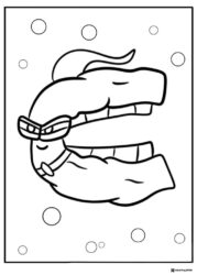 Alphabet Lore C with Bubbles Coloring Page