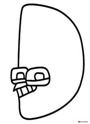 Alphabet Lore D with Teeth Coloring Page