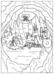 Alphabet Lore F N O Z in a Cave Coloring Page