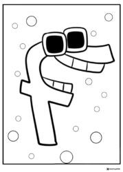 Alphabet Lore F with Bubbles Coloring Page