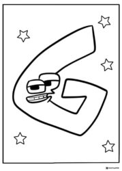 Alphabet Lore G Coloring Sheet with stars