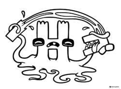 Alphabet Lore H Firing Water Coloring Page