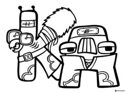 Alphabet Lore K and A Ninja Coloring Page