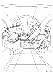 Alphabet Lore Letters Fighting Coloring Page