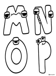 Alphabet Lore M N O P Coloring Page