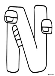 Alphabet Lore N Coloring Sheet