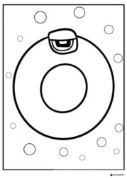 Alphabet Lore O Coloring Page with bubbles