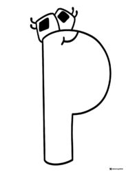 Alphabet Lore P Coloring Page