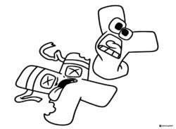 Alphabet Lore Plus and X Coloring Page