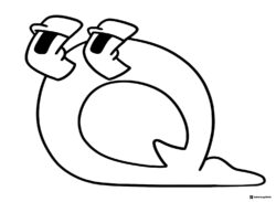 Alphabet Lore Q with sunglasses coloring sheet