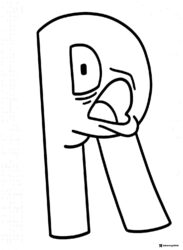 Alphabet Lore R screaming coloring page