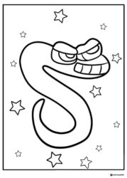 Alphabet Lore S with Stars Coloring Page