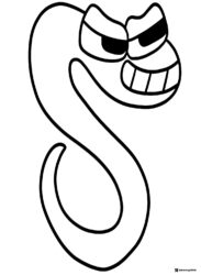 Alphabet Lore S with a wide grin coloring page