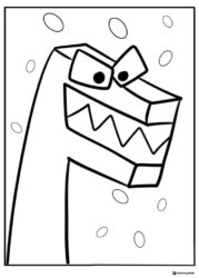 Alphabet Lore T with Sharp Teeth Coloring Page