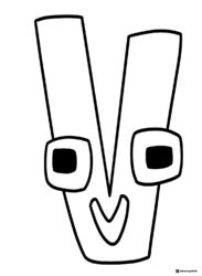 Alphabet Lore V Coloring Page