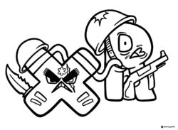 Alphabet Lore X and Y Soldier Coloring Page