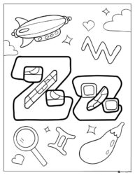 Alphabet Lore Z with Rocket and Magnifying Glass