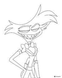 Angel Dust Coloring Page Winking