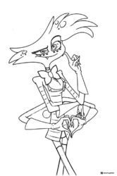 Angel Dust Hazbin Hotel Coloring Page making heart with hands