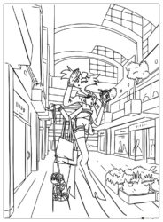 Angel Dust Shopping with Fat Nuggets Coloring Page